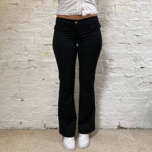 Versus By Versace Flared Trousers - 30W UK 8 Black Wool Blend - Picture 1 of 7