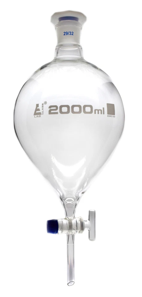 Eisco Labs 2000ml Squibb Separatory Funnel, Glass Stopcock - Borosilicate Glass - Image 1 of 1