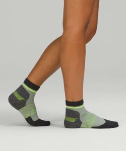 New 2 Pair Men's Lululemon Power Stride Hiking Ankle Sock Gray Size L Wool Blend - Picture 1 of 13