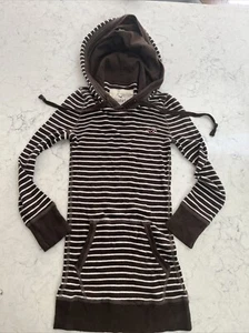 VTG Y2K Hollister Hooded Striped Shirt Woman's XS Preowned - Picture 1 of 9