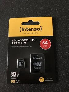 Intenso 3423490 - 64 GB - MicroSDXC - Klasse 10 - UHS-I - 90 MB/s - Class 1 (U1) - Picture 1 of 2