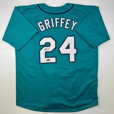 Facsimile Autographed Ken Griffey Jr. Seattle Teal Reprint Auto Jersey Men's XL - Image 1 of 4