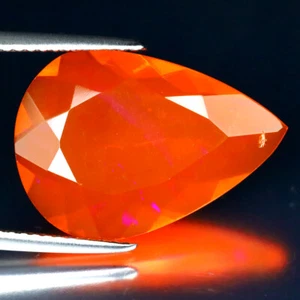 4.70 ct Supreme Pear Cut (19 x 14 mm) Heated Orange Fire Opal Loose Gemstone - Picture 1 of 2