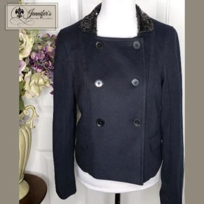 American Eagle Outfitters Women's Navy Sequin Peacoat Size M - Image 1 of 4