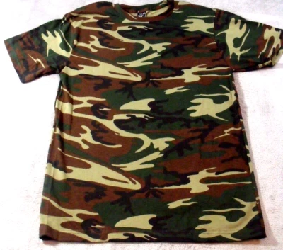 Men's Camouflage Short Sleeve Crew Neck T Shirt Size XL Code V New - Image 1 of 4