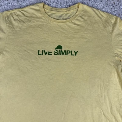 Patagonia Shirt Men Large Yellow Crew Neck 100% Cotton Ladybug Live Simply - Image 1 of 4