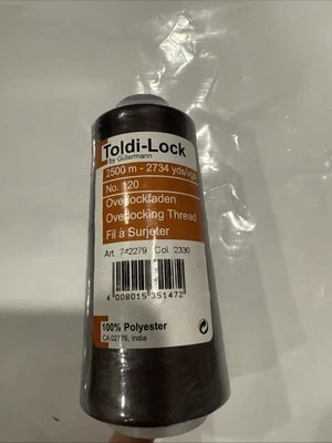 Toldi-Lock by Gutermann, brown Overlocking Thread, 2500m 2734 yds Color 2330 NEW - Image 1 of 4