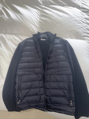 Cárdigan Moncler Para Hombre Azul Marino Acolchado Lana y Cachemira Cremallera Talla S Foto 1 de 4