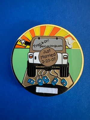 2007 Just Married NOLEFAN9399 & KimbyJ Jeep Caching Geocoin - Image 1 of 2