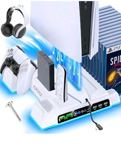 PS5/Slim/Pro Soporte y Estación de Enfriamiento con Controlador LED Estación de Carga para - Imagen 1 de 7