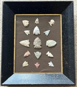 (15) Vintage Pfeilspitzen / Spitzen gefunden in den 1940er, 50er, 60er Jahren im Mittleren Westen - Bild 1 von 2