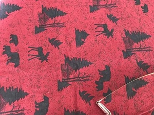 3 YARDS CHRISTMAS BY HOLLY TAYLOR FOR MODA FABRICS BEARS MOOSE TREES - Picture 1 of 2