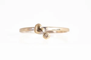 Ladies 18k 2-Tone Dainty Heart Ring - Picture 1 of 6