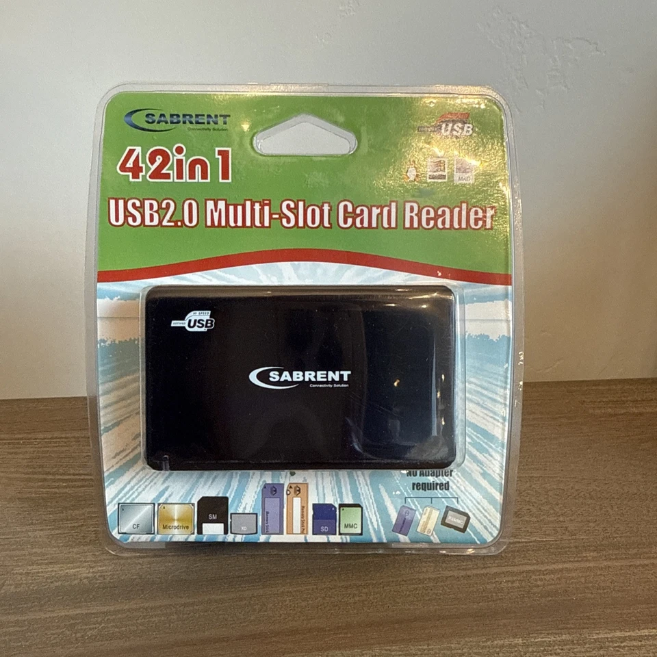 SABRENT 42-In-1 USB 2.0 Multi-Slot Card Reader New In Package SBT-CRW42 - Image 1 of 4