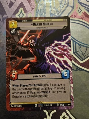 STAR WARS UNLIMITED SECRETS OF POWER HYPERSPACE #508 DARTH NIHILUS boarderless  - Image 1 of 4