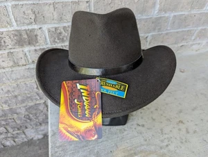 NWT INDIANA JONES Movie Deluxe Crushable Felt All Seasons Outback Hat Licensed - Foto 1 di 24