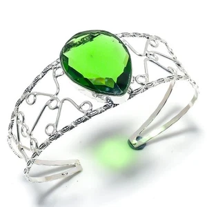 Brazalete de plata esterlina 925 hecho a mano de piedras preciosas de peridot... - Imagen 1 de 1