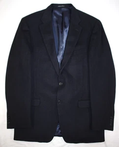 Claiborne Blazer Men's 42 Long Cashmere Wool Silk Flannel Sport Coat Jacket Blue - Picture 1 of 9
