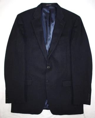 Claiborne Blazer Men's 42 Long Cashmere Wool Silk Flannel Sport Coat Jacket Blue - Image 1 of 4