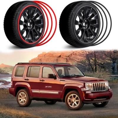 4 件铝制轮毂轮辋保护装饰轮胎环护条适用于吉普自由人 — 第 1/4 张图片