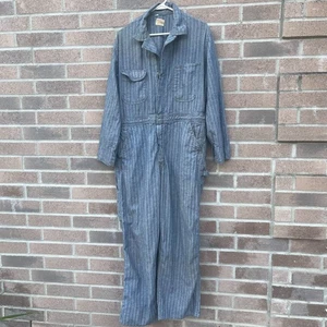 Vintage Casey Jones Overall 42 kurz blau Fischgrät sanforisiert Mechaniker - Bild 1 von 17