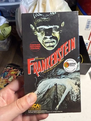 Frankenstein (VHS, 1987) MCA Home Video Tombstone Pizza Horror not for resale - Image 1 of 4