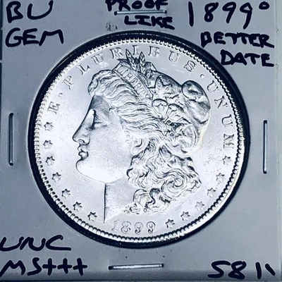 1899 O BU GEM MORGAN SILVER DOLLAR UNC MS+++ U.S. MINT RARE COIN 5811 - Image 1 of 3