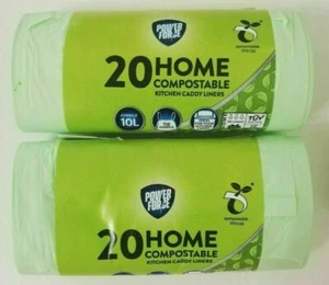 40 x Home kompostierbare Küche Caddy Einlagen Krawattengriff ca. 10L - Bild 1 von 1