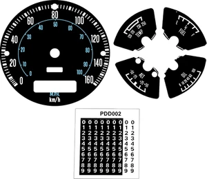 Premium Dash Decal  71-77 Dodge Van B100 B150 B200 B250 Dual-Scale 160KPH 100MPH - Picture 1 of 1