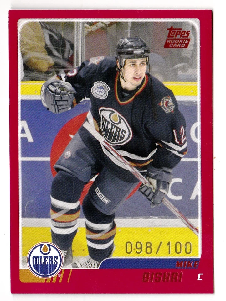 03-04 Topps Traded Mike Bishai /100 Rookie RED Parallel Oilers 2003 - Image 1 of 1