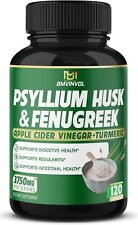 Psyllium Husk Capsules-3750Mg Fenugreek Apple Cider Vinegar Turmeric Fiber-Au