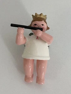 Engel mit Krone und Querflöte Schwebeengel Baumanhänger Ellmann Klemm Erzgebirge - Picture 1 of 4