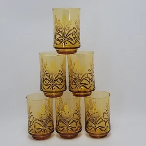 Libbey Weizen & Band Design Vintage Bernstein Saft Eistee Wasser Gläser 6er Set - Bild 1 von 11