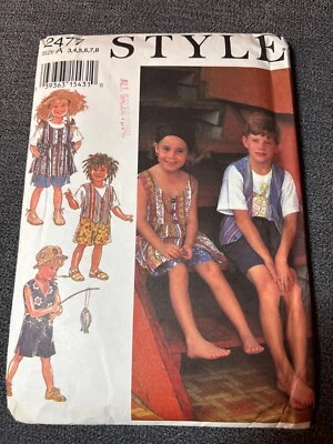Vintage Style 2477 Sewing Pattern for Kids Casual Outfits - Sizes 3 4 6 7 8 uncu - Image 1 of 4