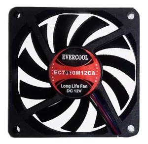 Evercool 70mm x 10mm 12V EC7010M12CA Computer Case 3-Pin Fan - Picture 1 of 1