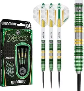 WINMAU XENON 23-GRAMS DARTS-GREAT BALANCE AND RING GRIP-STEEL TIP-90%TUNGSTEN - Picture 1 of 6