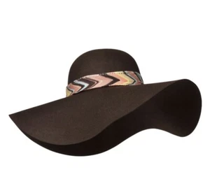 Missoni X Target Hat Floppy Felt Wide Brim Brown New - Foto 1 di 3