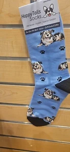Happy Tails Australian Shepherd Socks Pet Lovers One Size Fit Most - Picture 1 of 3