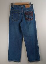 TIMBERLAND Jeans Embroidered Pocket Baggy Wide Leg Boys Youth Size 14 Vintage