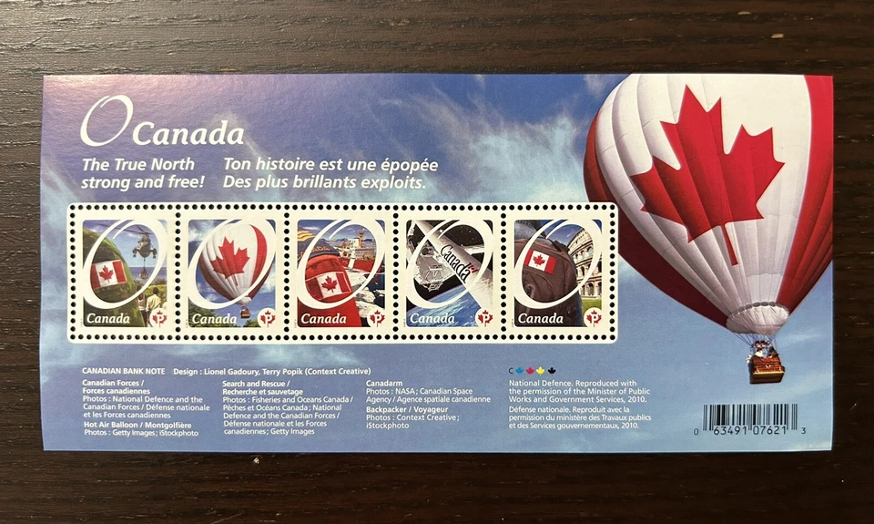 CANADÁ 2010 MNH - Hoja de recuerdo de 5 - Globo Orgullo Canadiense (O Canadá) #2418 Foto 1 de 2