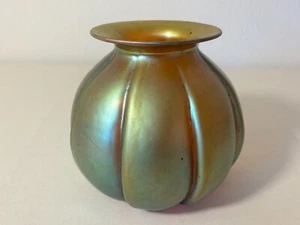 WMF MYRA - ART DECO GLAS VASE - UM 1930 - IRISIEREND - KÜRBIS FORM - GEISLINGEN - Bild 1 von 9