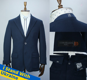 Lux CORNELIANI Blue COTTON Solid Vested Sport Coat Blazer Jacket 50IT 40US/UK