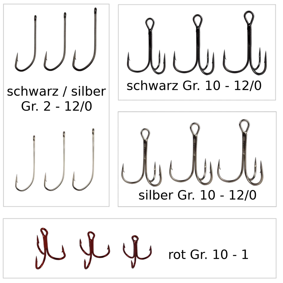 NOBRAND ANGELHAKEN / DRILLINGE Gr. 10-12/0 Drillingshaken Meereshaken Öhr Angel Haken