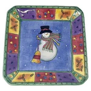 Sango Weihnachten Sweet Shoppe Süßigkeiten Servierschale Quadratisch Sue Zipkin Schneemann Lg 10x10" - Bild 1 von 11