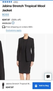 Boss Jabina Stretch Tropical Wool Jacket New Size 12 🇵🇹 - Picture 1 of 6