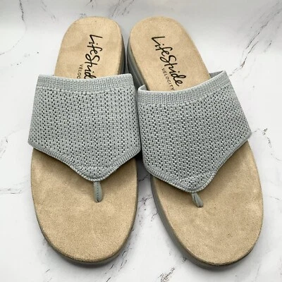 LifeStride у бассейна серый слайд сандалии туфли 5,5 средний (B, M) новый без коробки доставка бесплатно - Изображение 1 из 4