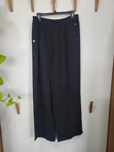 Trouve Nordstrom Womens Black Dress Pants Sz Large Wide Leg - Picture 1 of 7