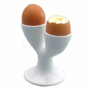 2 x White Porcelain Double Egg Cups - Perfect for your Boiled Eggs - Picture 1 of 2