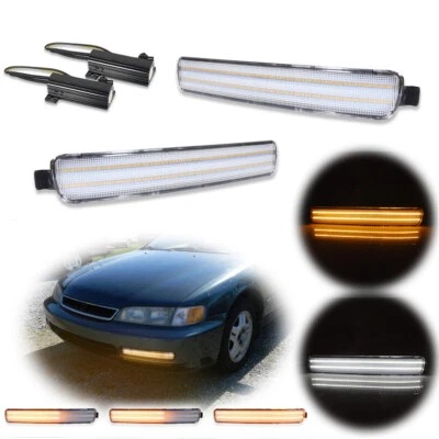 Luces de señalización LED transparentes para parachoques delantero Honda Accord 96-97 cupé 2D/sedán 4D Foto 1 de 4