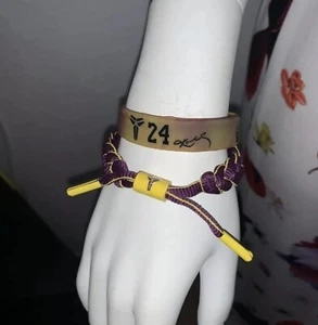 KOBE BRYANT UNISEX ADJUSTABLE STRETCH SPORTS BRACELET SET OF 2 - Picture 1 of 8